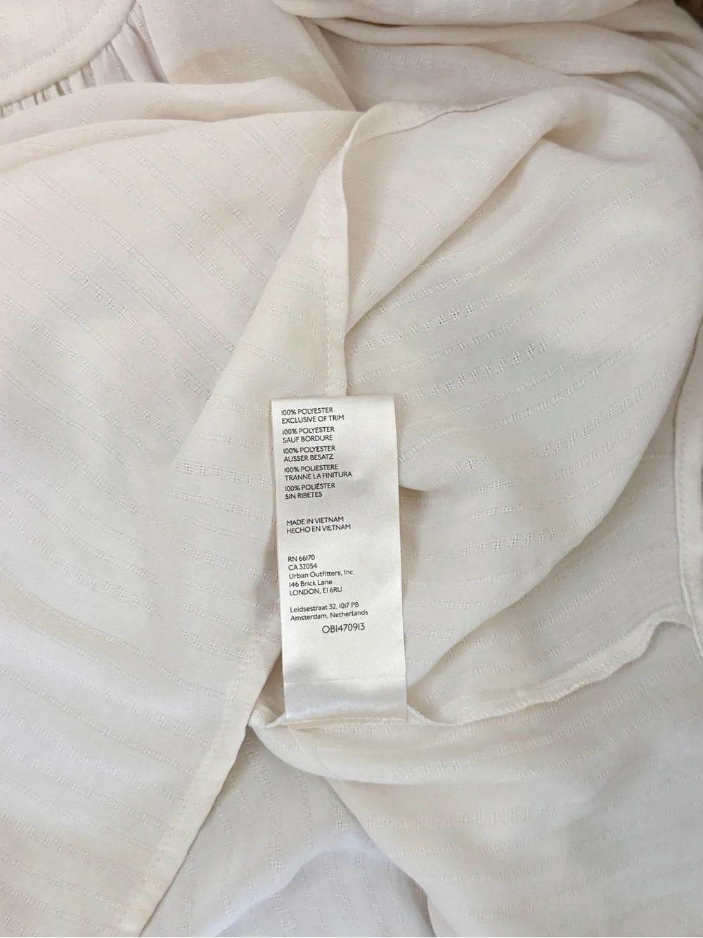 Anthropologie Cream Peasant Blouse with Button Detail XS